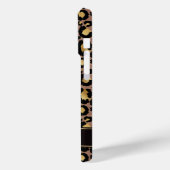 Goud Folie Op Bruine Luipaardprint Monogram Case-Mate iPhone Case (Achterkant / Links)