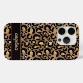 Goud Folie Op Bruine Luipaardprint Monogram Case-Mate iPhone Case (Achterkant (horizontaal))