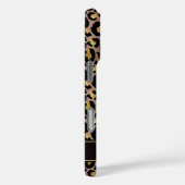 Goud Folie Op Bruine Luipaardprint Monogram Case-Mate iPhone Case (Achterkant / Rechts)