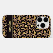 Goud Folie Op Bruine Luipaardprint Monogram Case-Mate iPhone Case (Achterkant (horizontaal))