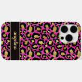 Goud Folie Op Heet Roze Luipaardprint Monogram Case-Mate iPhone Case (Achterkant (horizontaal))