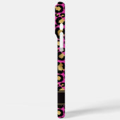Goud Folie Op Heet Roze Luipaardprint Monogram Case-Mate iPhone Case (Achterkant / Links)