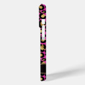 Goud Folie Op Heet Roze Luipaardprint Monogram Case-Mate iPhone Case (Achterkant / Links)