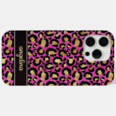 Goud Folie Op Heet Roze Luipaardprint Monogram Case-Mate iPhone Case (Achterkant (horizontaal))
