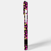 Goud Folie Op Heet Roze Luipaardprint Monogram Case-Mate iPhone Case (Achterkant / Links)