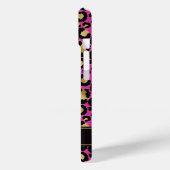 Goud Folie Op Heet Roze Luipaardprint Monogram Case-Mate iPhone Case (Achterkant / Links)