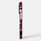 Goud Folie Op Heet Roze Luipaardprint Monogram Case-Mate iPhone Case (Achterkant / Links)