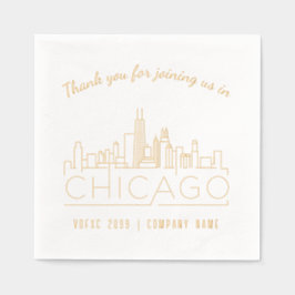 Goud Folie Op Maat Gemaakte Chicago Bedrijfs Evene Folie Servetten
