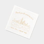 Goud Folie Op Maat Gemaakte Chicago Bedrijfs Evene Servetten (Links)