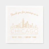 Goud Folie Op Maat Gemaakte Chicago Bedrijfs Evene Servetten (Voorkant)