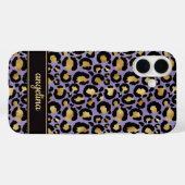 Goud Folie Op Paarse Luipaardprint Monogram Case-Mate iPhone Case (Achterkant (horizontaal))