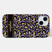 Goud Folie Op Paarse Luipaardprint Monogram Case-Mate iPhone Case (Achterkant (horizontaal))