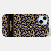 Goud Folie Op Paarse Luipaardprint Monogram Case-Mate iPhone Case (Achterkant (horizontaal))