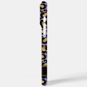 Goud Folie Op Paarse Luipaardprint Monogram Case-Mate iPhone Case (Achterkant / Links)
