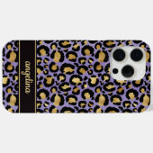 Goud Folie Op Paarse Luipaardprint Monogram Case-Mate iPhone Case (Achterkant (horizontaal))