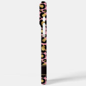 Goud Folie Op Roze Luipaardprint Monogram Case-Mate iPhone Case (Achterkant / Links)