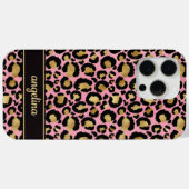Goud Folie Op Roze Luipaardprint Monogram Case-Mate iPhone Case (Achterkant (horizontaal))