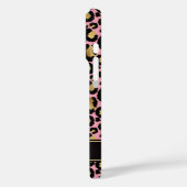Goud Folie Op Roze Luipaardprint Monogram Case-Mate iPhone Case (Achterkant / Links)