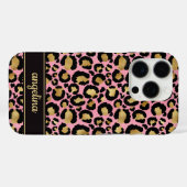 Goud Folie Op Roze Luipaardprint Monogram Case-Mate iPhone Case (Achterkant (horizontaal))