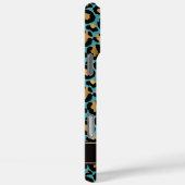 Goud Folie Op Teal Luipaardprint Monogram Case-Mate iPhone Case (Achterkant / Rechts)