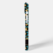 Goud Folie Op Teal Luipaardprint Monogram Case-Mate iPhone Case (Achterkant / Links)