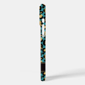 Goud Folie Op Teal Luipaardprint Monogram Case-Mate iPhone Case (Achterkant / Links)