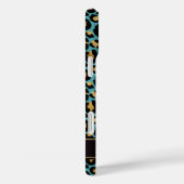 Goud Folie Op Teal Luipaardprint Monogram Case-Mate iPhone Case (Achterkant / Rechts)