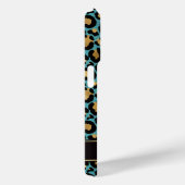 Goud Folie Op Teal Luipaardprint Monogram Case-Mate iPhone Case (Achterkant / Rechts)