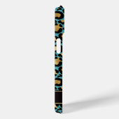 Goud Folie Op Teal Luipaardprint Monogram Case-Mate iPhone Case (Achterkant / Rechts)