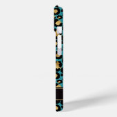 Goud Folie Op Teal Luipaardprint Monogram Case-Mate iPhone Case (Achterkant / Links)