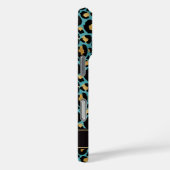 Goud Folie Op Teal Luipaardprint Monogram Case-Mate iPhone Case (Achterkant / Rechts)