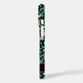 Goud Folie Op Teal Luipaardprint Monogram Case-Mate iPhone Case (Achterkant / Links)