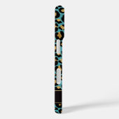Goud Folie Op Teal Luipaardprint Monogram Case-Mate iPhone Case (Achterkant / Rechts)