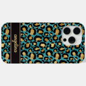 Goud Folie Op Teal Luipaardprint Monogram Case-Mate iPhone Case (Achterkant (horizontaal))