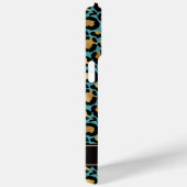 Goud Folie Op Teal Luipaardprint Monogram Case-Mate iPhone Case (Achterkant / Rechts)