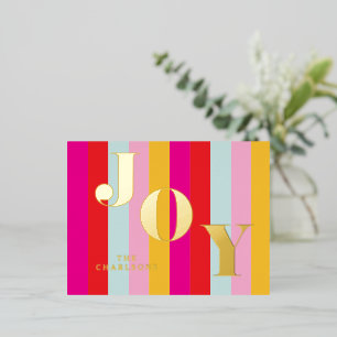 Goud Folie Postkaart Kerst Strepen Kerstmail Feestdagen Briefkaart