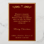 Goud Folie Prettig Kerstfeest Feestdagenkaart (Voorkant)