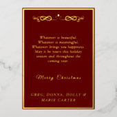 Goud Folie Prettig Kerstfeest Folie Feestdagenkaart (Voorkant)