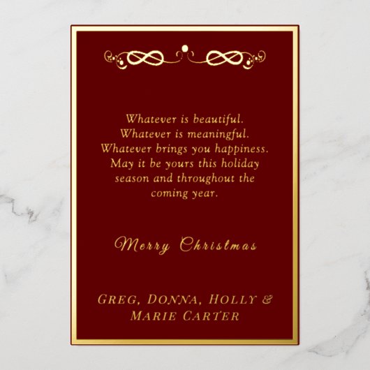 Goud Folie Prettig Kerstfeest Folie Feestdagenkaart (Voorkant)