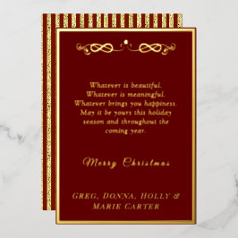 Goud Folie Prettig Kerstfeest Folie Feestdagenkaart