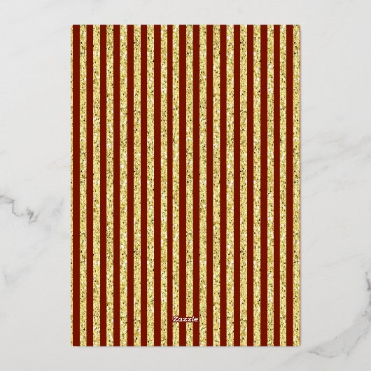 Goud Folie Prettig Kerstfeest Folie Feestdagenkaart (Achterkant)