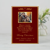 Goud Folie Prettig Kerstfeest Folie Feestdagenkaart (Staand Voorkant)