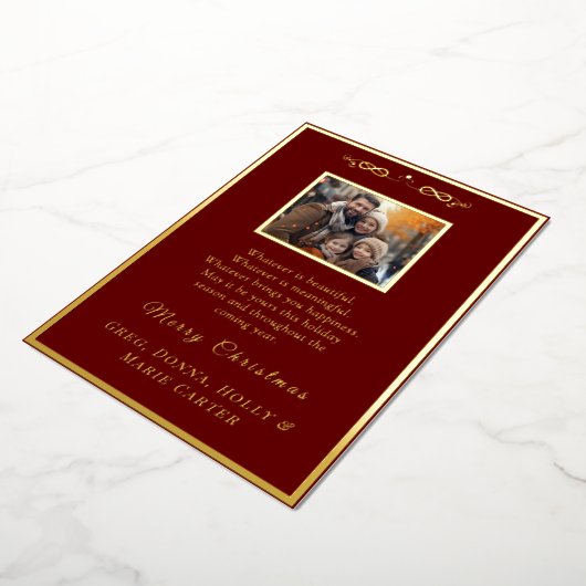 Goud Folie Prettig Kerstfeest Folie Feestdagenkaart (Gedraaid)