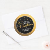 Goud Folie Prettig Kerstfeest Ronde Sticker (Envelop)