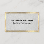 Goud Folie Rand | Lux Leer Visitekaartje (Voorkant)