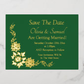 Goud Folie Save The Date Ansichtkaart Folie Uitnodiging Briefkaart (Voorkant)