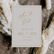 Goud Folie Save the Date Moderne Uitnodigingskaart