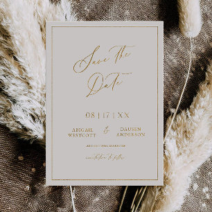 Goud Folie Save the Date Moderne Uitnodigingskaart Uitnodiging