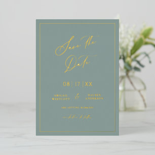 Goud Folie Save the Date Moderne Uitnodigingskaart Uitnodiging