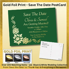 Goud Folie Save The Date Postkaart Uitnodiging Briefkaart